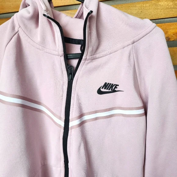 NIKE Size Small Windrunner Tech fleece full zip pale muted pink hoodie - Picture 5 of 11